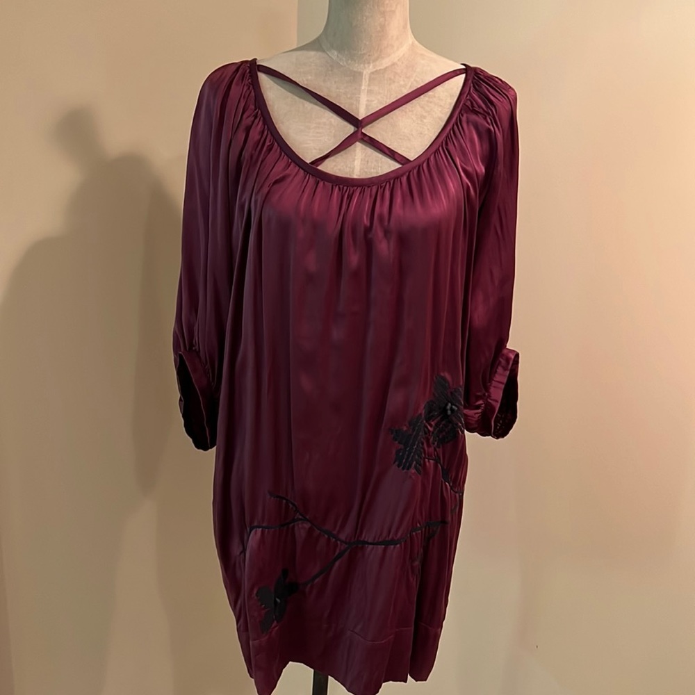 Edun Silk Merlot Dress
